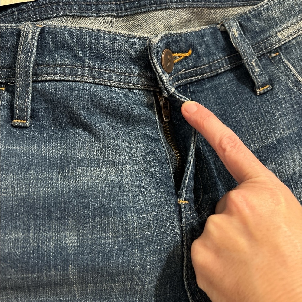 Pilcro and the Letterpress Blue Jeans with Patchwork Accents - Picture 9 of 14